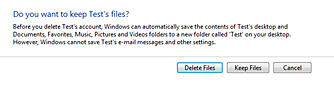 Windows 7 Delete User Account, Keep or Delete Files